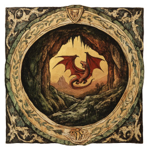 Dragon Cavern Emblem Vinyl Car Decal Sticker – Waterproof & UV-Resistant 8"