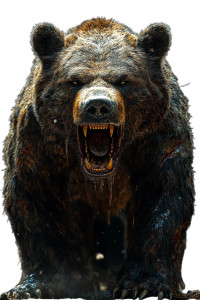 Fierce Battle Bear Vinyl Car Decal Sticker – Waterproof & UV-Resistant 8"