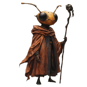 Robed Ant Staff Holder Vinyl Car Decal Sticker – Waterproof & UV-Resistant 8"