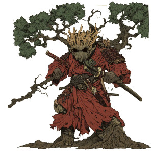 Samurai Treant Vinyl Car Decal Sticker – Waterproof & UV-Resistant 8" Samurai Treant Vinyl Car Decal Sticker – Waterproof & UV-Resistant 8"