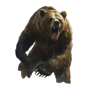 Giant Brown Bear Vinyl Car Decal Sticker – Waterproof & UV-Resistant 8"