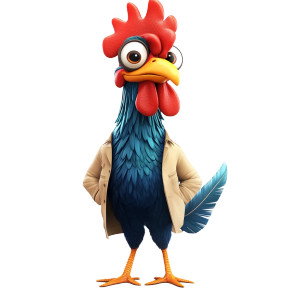 Vibrant Rooster Character Vinyl Car Decal Sticker – Waterproof & UV-Resistant 8"