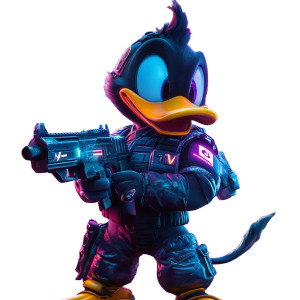 Futuristic Swat Daffy Vinyl Car Decal Sticker – Waterproof & UV-Resistant 8"