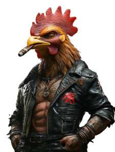 Punk Rock Hen Vinyl Car Decal Sticker – Waterproof & UV-Resistant 8"