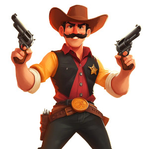 Cartoon Cowboy Gunslinger Vinyl Car Decal Sticker – Waterproof & UV-Resistant 8" Cartoon Cowboy Gunslinger Vinyl Car Decal Sticker – Waterproof & UV-Resistant 8"