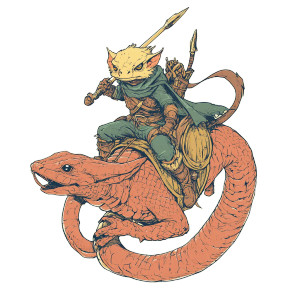 Kobold Snake Rider Vinyl Car Decal Sticker – Waterproof & UV-Resistant 8"