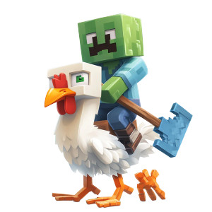 Zombie Chicken Rider Vinyl Car Decal Sticker – Waterproof & UV-Resistant 8"