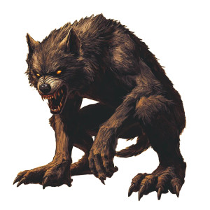 Crouching Werewolf Vinyl Car Decal Sticker – Waterproof & UV-Resistant 8"