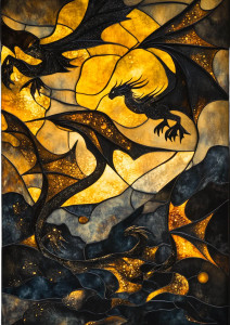 Stained Glass Dragons Vinyl Car Decal Sticker – Waterproof & UV-Resistant 8" Stained Glass Dragons Vinyl Car Decal Sticker – Waterproof & UV-Resistant 8"