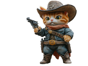Cowboy Kitten V2 Vinyl Car Decal Sticker – Waterproof & UV-Resistant 8"