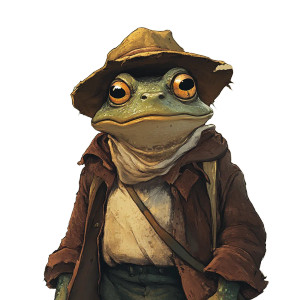 Homeless Frog Character Vinyl Car Decal Sticker – Waterproof & UV-Resistant 8"