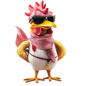 Swaggy Saudi Chicken Vinyl Car Decal Sticker – Waterproof & UV-Resistant 8"
