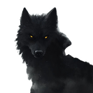 Black Playful Wolf Vinyl Car Decal Sticker – Waterproof & UV-Resistant 8"