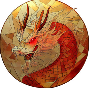 Art Nouveau Dragon V10 Vinyl Car Decal Sticker – Waterproof & UV-Resistant 8"