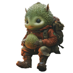 Gnome-Like Durian Vinyl Car Decal Sticker – Waterproof & UV-Resistant 8"