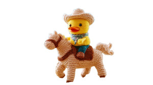 Cowboy Duck Toy Vinyl Car Decal Sticker – Waterproof & UV-Resistant 8"