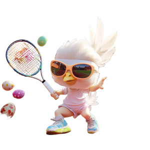 Hen Playing Tennis Vinyl Car Decal Sticker – Waterproof & UV-Resistant 8"