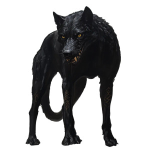 Nordic Runic Hound Vinyl Car Decal Sticker – Waterproof & UV-Resistant 8"