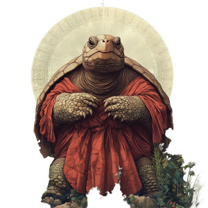 Giant Saint Turtle Vinyl Car Decal Sticker – Waterproof & UV-Resistant 8"