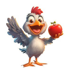 Cheerful Chicken Apple Vinyl Car Decal Sticker – Waterproof & UV-Resistant 8" Cheerful Chicken Apple Vinyl Car Decal Sticker – Waterproof & UV-Resistant 8"