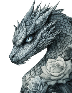 Dragon With Roses Vinyl Car Decal Sticker – Waterproof & UV-Resistant 8" Dragon With Roses Vinyl Car Decal Sticker – Waterproof & UV-Resistant 8"