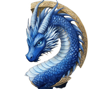 Blue Dragon Fantasy Vinyl Car Decal Sticker – Waterproof & UV-Resistant 8"