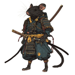 Samurai Space Rat Vinyl Car Decal Sticker – Waterproof & UV-Resistant 8" Samurai Space Rat Vinyl Car Decal Sticker – Waterproof & UV-Resistant 8"