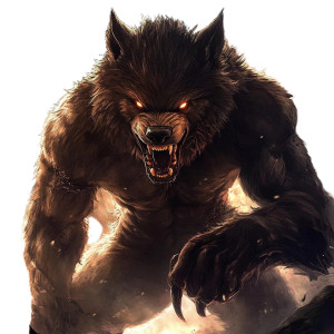 Dark Brown Werewolf Vinyl Car Decal Sticker – Waterproof & UV-Resistant 8"