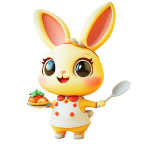 Gourmet Rabbit Vinyl Car Decal Sticker – Waterproof & UV-Resistant 8"