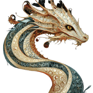 Art Nouveau Dragon V12 Vinyl Car Decal Sticker – Waterproof & UV-Resistant 8"