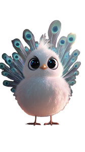 Chubby Peacock Chick Vinyl Car Decal Sticker – Waterproof & UV-Resistant 8"