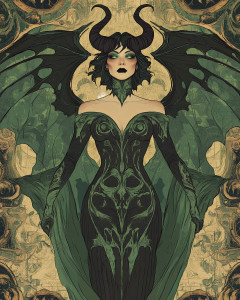 Devil Queen Illustration Vinyl Car Decal Sticker – Waterproof & UV-Resistant 8"