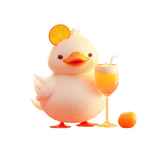 Cartoon Duck Drinking Vinyl Car Decal Sticker – Waterproof & UV-Resistant 8"