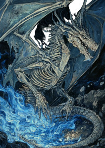 Skeletal Dragon Flames Vinyl Car Decal Sticker – Waterproof & UV-Resistant 8"