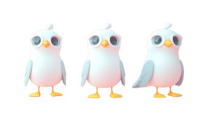 Cute Seabird Toy Vinyl Car Decal Sticker – Waterproof & UV-Resistant 8"