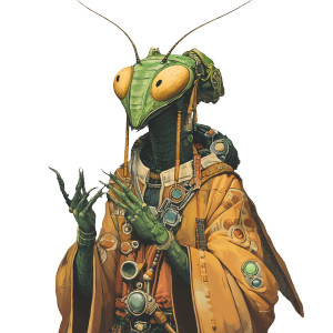 Mantis Alien Priest Vinyl Car Decal Sticker – Waterproof & UV-Resistant 8"