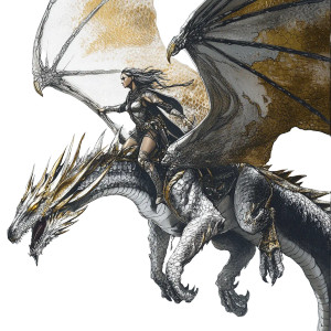 Medieval Dragon Amazon Vinyl Car Decal Sticker – Waterproof & UV-Resistant 8"