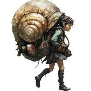 Adventure Girl Snail Vinyl Car Decal Sticker – Waterproof & UV-Resistant 8"