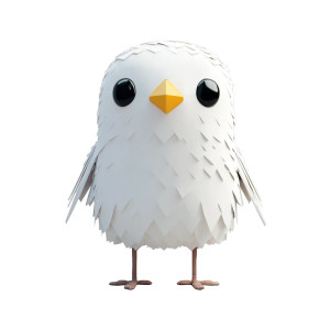 White Bird Character V2 Vinyl Car Decal Sticker – Waterproof & UV-Resistant 8"