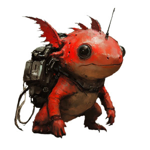 Scarlet Robotic Goblin Vinyl Car Decal Sticker – Waterproof & UV-Resistant 8"