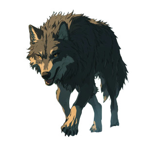 Happy Brown Wolf Vinyl Car Decal Sticker – Waterproof & UV-Resistant 8"