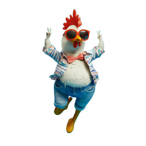 Chicken Woman Party Vinyl Car Decal Sticker – Waterproof & UV-Resistant 8"