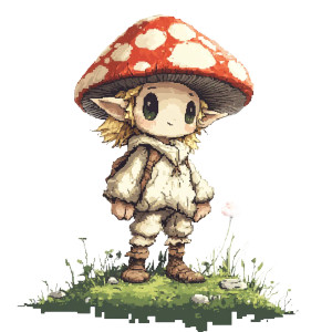 Pixel Elf Mushroom Vinyl Car Decal Sticker – Waterproof & UV-Resistant 8"