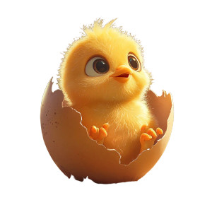 Hatched Chick Observing Vinyl Car Decal Sticker – Waterproof & UV-Resistant 8"