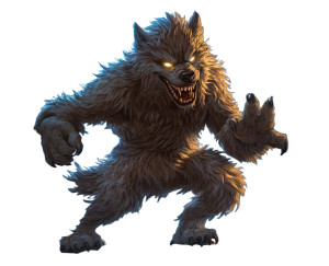 Friendly Werewolf Illustration Vinyl Car Decal Sticker – Waterproof & UV-Resistant 8"