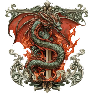 Ornate Dragon Letter Vinyl Car Decal Sticker – Waterproof & UV-Resistant 8"
