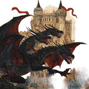 Three-Headed Dragon Attack Vinyl Car Decal Sticker – Waterproof & UV-Resistant 8"