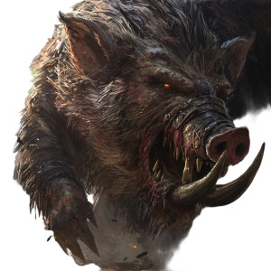 Undead Giant Boar Vinyl Car Decal Sticker – Waterproof & UV-Resistant 8"