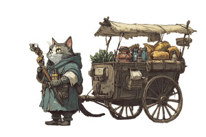 Ghibli Merchant Cat Vinyl Car Decal Sticker – Waterproof & UV-Resistant 8"