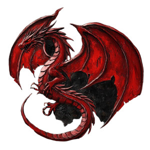 Red Dragon Heraldry Vinyl Car Decal Sticker – Waterproof & UV-Resistant 8"